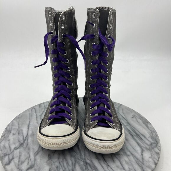 Converse Super High Top Sneakers Juniors 1 Gray Chuck Taylor All Star Calf Knee - Picture 3 of 12